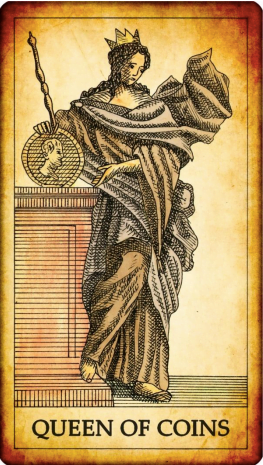 Tarot card Queen of Coins