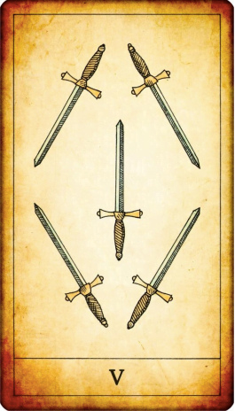 Tarot card Five of Swords